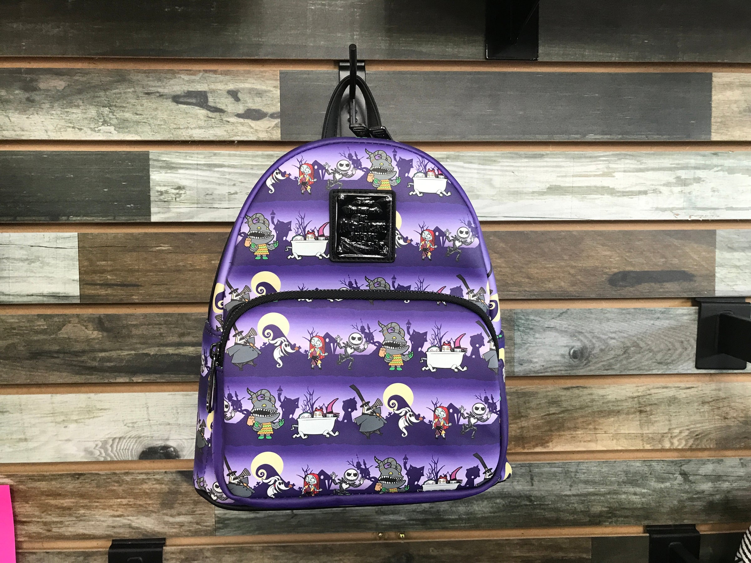 Disney The Nightmare Before Christmas Mini Backpack - Black, Purple & Cream Loungefly Disney The Nightmare Before Christmas Sleigh Ride  main image 4